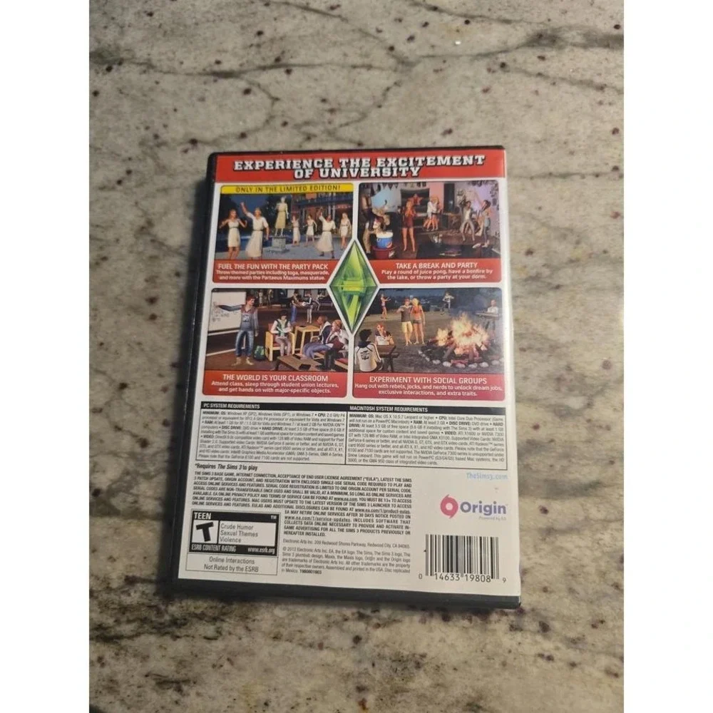 Sims3 University Life PC or MAc